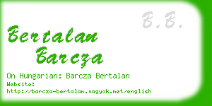 bertalan barcza business card